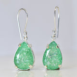 Colombian Green Emerald Pear Earring 925 Sterling Silver 59 Ct Certified Gems