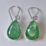 Colombian Green Emerald Pear Earring 925 Sterling Silver 59 Ct Certified Gems