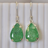 Colombian Green Emerald Pear Earring 925 Sterling Silver 59 Ct Certified Gems