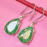 Colombian Green Emerald Pear Earring 925 Sterling Silver 59 Ct Certified Gems