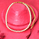 Natural Pearl 172.29 Ct Round with Adjustable Gold Thread 50 Gems Clasp Jewelry
