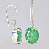 Colombian Natural Green Emerald 51 Ct Oval CERTIFIED 925 Starling Silver Earring