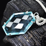 CERTIFIED Lab Created 126 Ct Aquamarine Fancy 925 Sterling Silver Pendant Gems