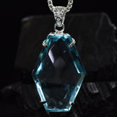 CERTIFIED Lab Created 126 Ct Aquamarine Fancy 925 Sterling Silver Pendant Gems