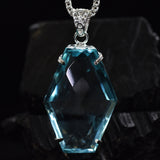 CERTIFIED Lab Created 126 Ct Aquamarine Fancy 925 Sterling Silver Pendant Gems
