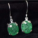 Colombian Natural Green Emerald 51 Ct Oval CERTIFIED 925 Starling Silver Earring