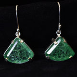 Natural Green Emerald 63 Ct CERTIFIED Fancy 925 Sterling Silver Stone Earring