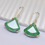 Natural Green Emerald 63 Ct CERTIFIED Fancy 925 Sterling Silver Stone Earring
