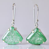 Natural Green Emerald 63 Ct CERTIFIED Fancy 925 Sterling Silver Stone Earring