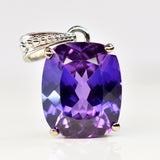 A+ 925 Sterling Silver Natural Cushion Pendant Purple Tanzanite 26 Ct CERTIFIED