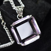 A+ Quality Certified Square 93.35 Ct Lab Created Pink Sapphire Pendant Gemstone
