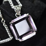 A+ Quality Certified Square 93.35 Ct Lab Created Pink Sapphire Pendant Gemstone