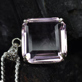 A+ Quality Certified Square 93.35 Ct Lab Created Pink Sapphire Pendant Gemstone