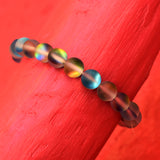 Certified 86.7 Ct Natural Aura Quartz Bracelet 22 Round Beads Party Wear Jewelry