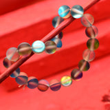 Certified 86.7 Ct Natural Aura Quartz Bracelet 22 Round Beads Party Wear Jewelry