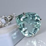 Lab Created 925 Sterling Silver 74 Ct Perfect Pear Cut CERTIFIED Gems Pendant