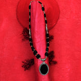 296.2 Ct Natural Certified Onyx Jewelry 925 Stirling Silver Necklace For Party