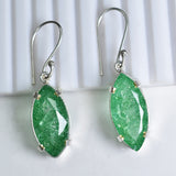 CERTIFIED 925 Sterling Silver 65 Ct Natural Marquise Green Emerald Gems Earring