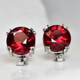 Natural CERTIFIED Red Ruby 43 Ct Stunning Round Earring Pair Best For Birthday's