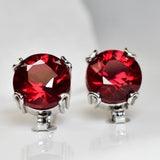 Natural CERTIFIED Red Ruby 43 Ct Stunning Round Earring Pair Best For Birthday's