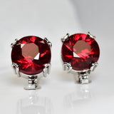 Natural CERTIFIED Red Ruby 43 Ct Stunning Round Earring Pair Best For Birthday's