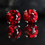 Natural CERTIFIED Red Ruby 43 Ct Stunning Round Earring Pair Best For Birthday's