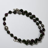 Natural Zoisite Ruby 208.2 Ct Verified 925 Stirling Silver Jewlery Neckless Gems