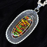 CERTIFIED Natural Fire Opal 43 Ct Multicolor 925 Sterling Silver Gems Pendant