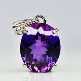 27.5 Ct Purple Tanzanite 925 Sterling Silver Natural Pendant Gemstone CERTIFIED