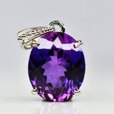 27.5 Ct Purple Tanzanite 925 Sterling Silver Natural Pendant Gemstone CERTIFIED
