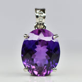 27.5 Ct Purple Tanzanite 925 Sterling Silver Natural Pendant Gemstone CERTIFIED