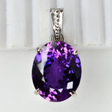 27.5 Ct Purple Tanzanite 925 Sterling Silver Natural Pendant Gemstone CERTIFIED