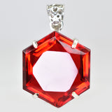 Lab Created 104.3 Ct CERTIFIED Ruby Pendant 925 Sterling Silver Fancy Gemstone