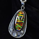 925 Sterling Silver 46 Ct Natural Beautiful Opal Gemstone Oval Pendant Certified