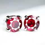 Natural Mozambique Red Ruby 16.10 Ct CERTIFIED Round Cut Earring Pair Free Gift