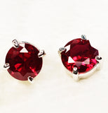 Natural Mozambique Red Ruby 16.10 Ct CERTIFIED Round Cut Earring Pair Free Gift