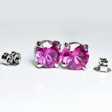 A+ CERTIFIED Burmese Natural Pink Round Ruby 16.60 Ct Earring Pair Free Delivery