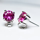 A+ CERTIFIED Burmese Natural Pink Round Ruby 16.60 Ct Earring Pair Free Delivery