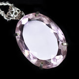Lab Created 95.3 Ct CERTIFIED Pink Sapphire 925 Sterling Silver Oval Pendant