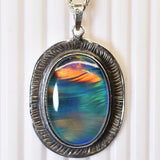 65Ct Natural Opal Oval 925 Sterling Silver Oval Gems CERTIFIED Pendant Free Gift