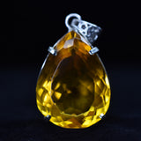 100.2 Ct Orange Topaz CERTIFIED 925 Sterling Silver Pear Cut Pendant Free Gift