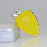 CERTIFIED 76.2 Ct Yellow Opal 925 Sterling Silver A Grade Fancy Gemstone Pendant