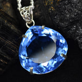 Lab CREATED 110.9 Ct CERTIFIED Blue Topaz Pear Pendant A Grade Jewelry Gems