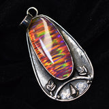 Certified 925 Sterling Silver 47 Ct Unique Oval Natural Opal Gemstone Pendant