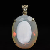 159.9 Ct Multicolor CERTIFIED Opal 925 Sterling Silver Oval Cut Pendant Gemstone