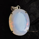 159.9 Ct Multicolor CERTIFIED Opal 925 Sterling Silver Oval Cut Pendant Gemstone