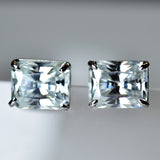 Beautiful Emerald 16.60 Ct Synthetic White Moissanite Earring Pair Free Delivery