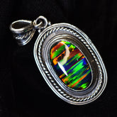 Beautiful Oval Cut 46 Ct Natural CERTIFIED Opal 925 Sterling Silver Pendant Gems