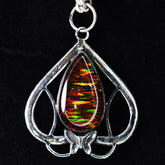 CERTIFIED Natural 44.15 Ct Beautiful Pear Cut Opal Stone Silver Pendant Jewelry