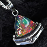 925 Sterling Silver 38 Ct Trillion Cut Natural CERTIFIED Stone Pendant Jewelry